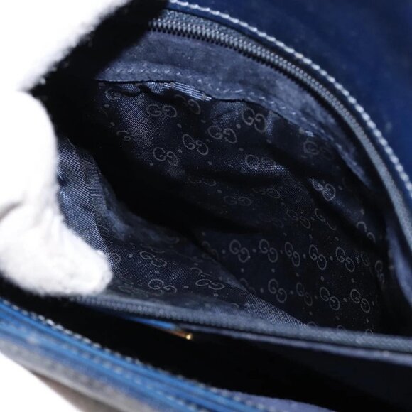 GUCCI Hand Bag Leather Navy Gold 000 46 0096 Auth ep11875 - Picture 13 of 16